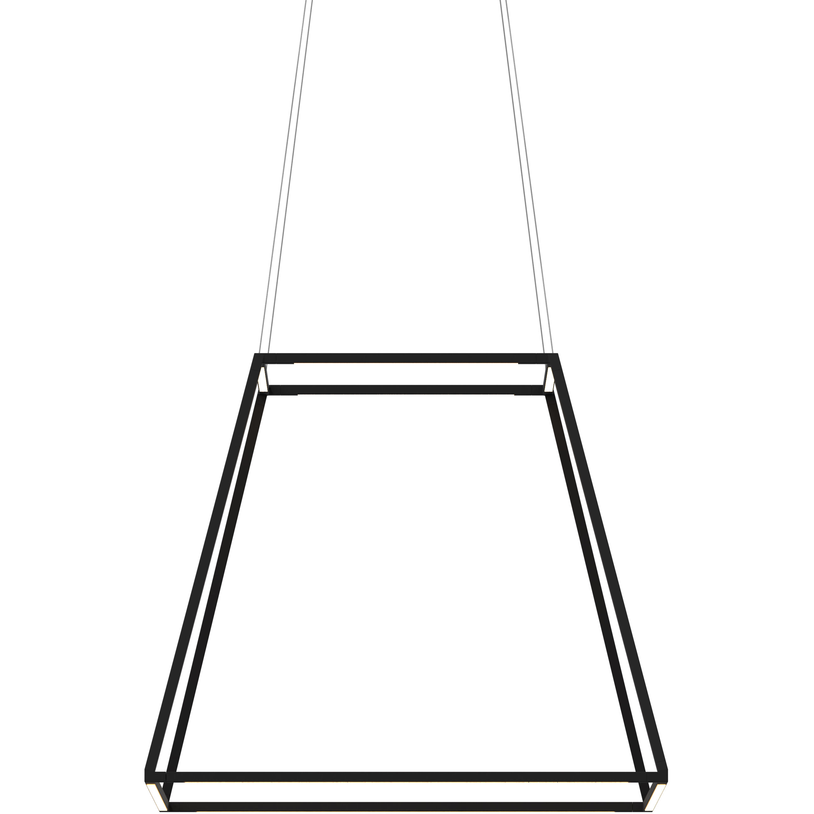 Z-Bar Rise LED 26 inch Matte black Pendant Ceiling Light, Square